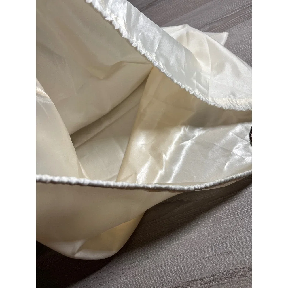 Coach Large Cream White Satin Drawstring Dust Bag Logo Storage Cover Designer